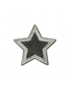 Applicatie, Patch, Strijkapplicatie: Ster zilver/grijs