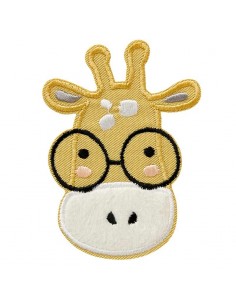 Patch Thermocollant Girafe Jaune Pour Enfant - 7x11 Cm, Fabriqué En France
