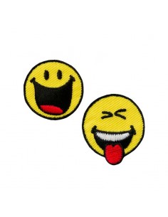 Applikation, Patch, Bügelbild: Smiley© funny 2 Stück