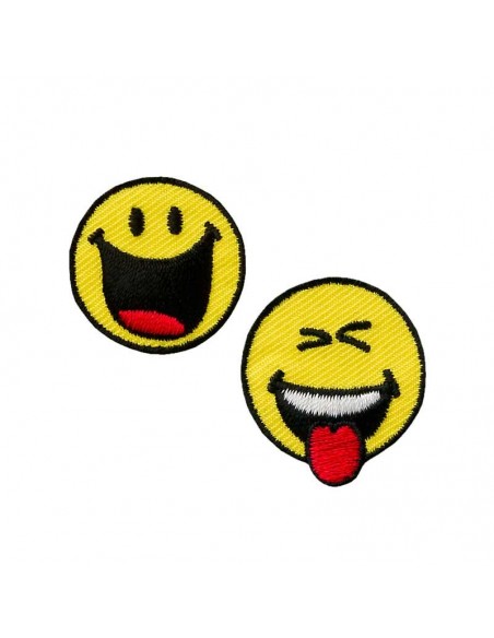 Appliques, Patch, Écusson thermocollant: Smiley© funny 2 pcs