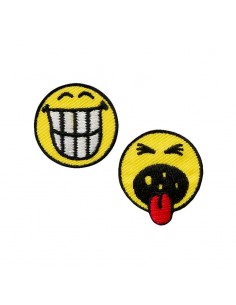 Applikation, Patch, Bügelbild: Smiley© ugly 2 Stück