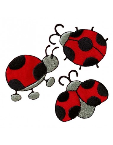 Appliques, Patch, Écusson thermocollant : 3 coccinelles