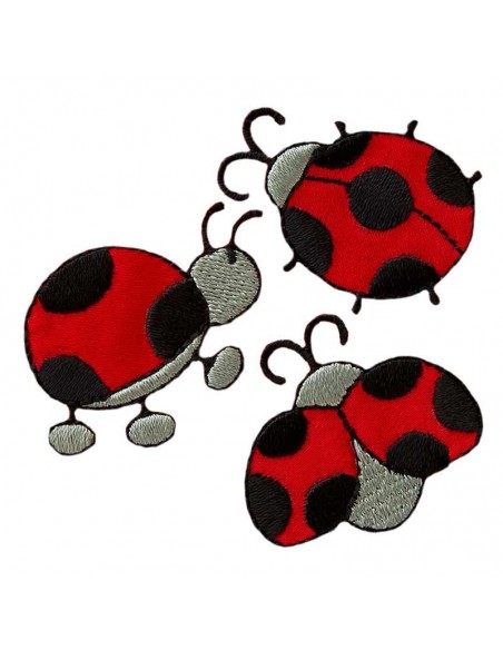 Appliques, Patch, Écusson thermocollant : 3 coccinelles