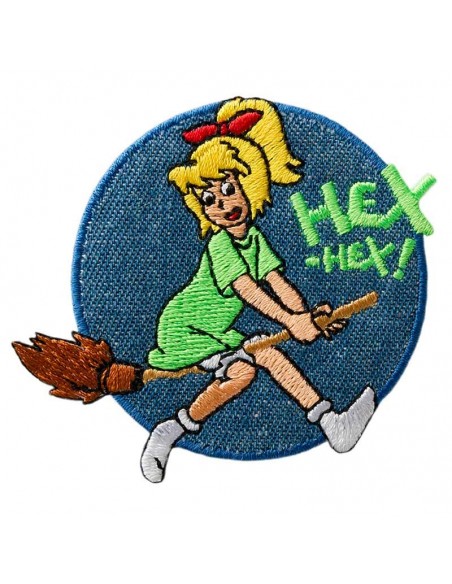 Appliqué, Patch, Iron-on: Bibi Blocksberg©met bezem