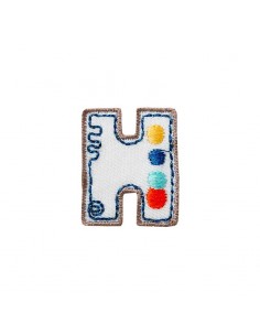 Applicatie, Patch, Strijkapplicatie: Enkele letter H kleurig