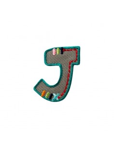 Applicatie, Patch, Strijkapplicatie: Enkele letter J kleurig