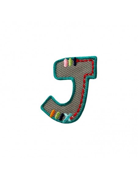 Appliques, Patch, Écusson thermocollant : Lettre unique J colorée