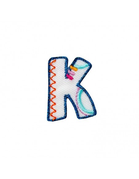 Applicatie, Patch, Strijkapplicatie: Enkele letter K kleurig