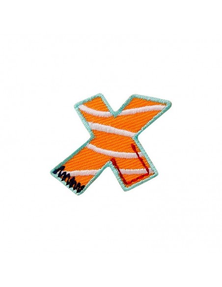 Applikation, Patch, Bügelbild: Einzelbuchstabe X bunt