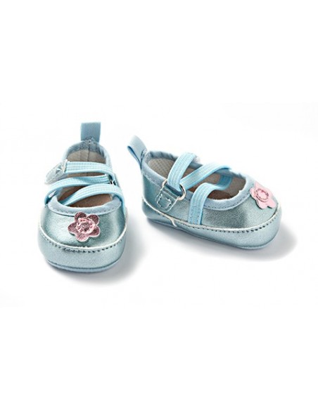 Ballerina mit Riemchenverschluss, hellblau (38-45cm)