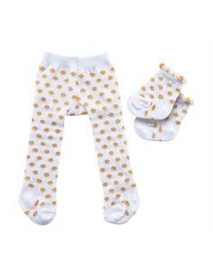 Collants et chaussettes à pois dorés (taille 35-45 cm) 2