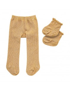 Panty's & sokken goud voor poppen | Kreativ