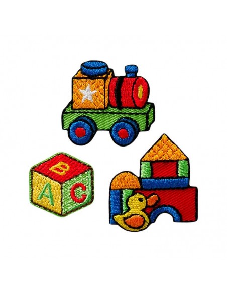 Applikation, Patch, Bügelbild: Bauklötze