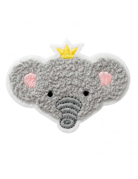 Applicatie, Patch, Strijkapplicatie: Olifant hoofd pluche