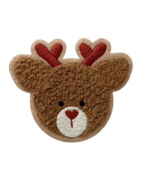 Appliques, Patch, Écusson thermocollant : Tête de renne en peluche