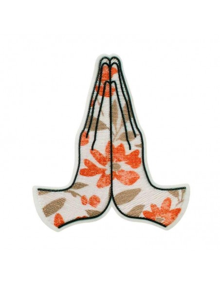 Appliques, Patch, Écusson thermocollant: Yoga mains Recycl-Patch