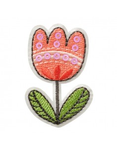 Appliqué, Patch, Iron-on: Tulp met lovertjes
