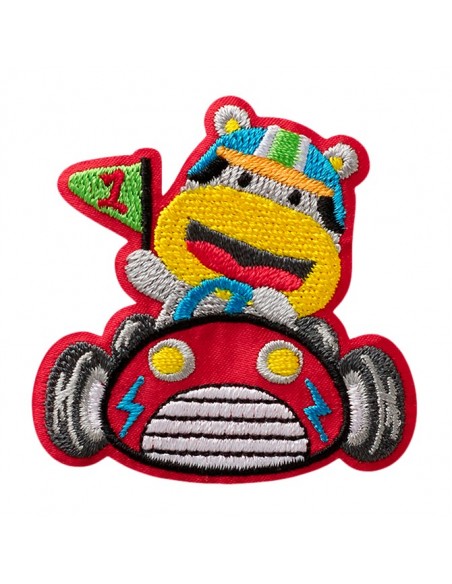 Appliqué, Patch, Iron-on: Racing bestuurder Hippo