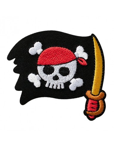 Application,Patch,Repassant : Drapeau de pirate avec sabre