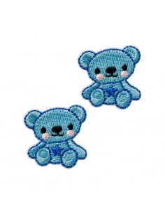 Appliqué, Patch, Iron-on: Beer blauw 2 stuks