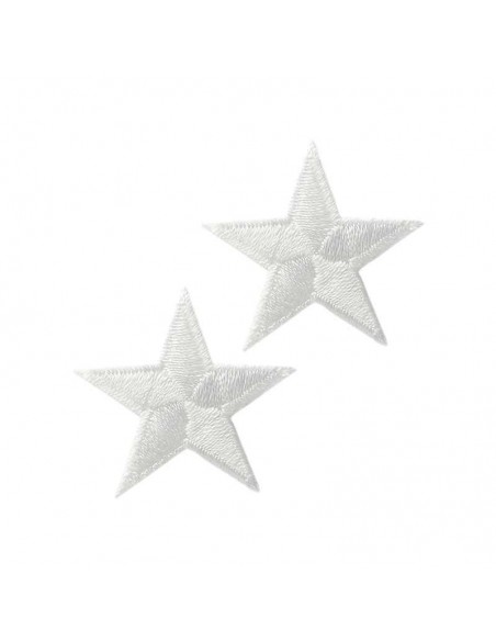 Appliques, Patch, Écusson thermocollant : Étoile blanche 2 pièces