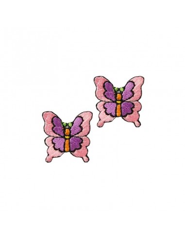 Application, patch, thermocollant : papillon rose 2 pièces