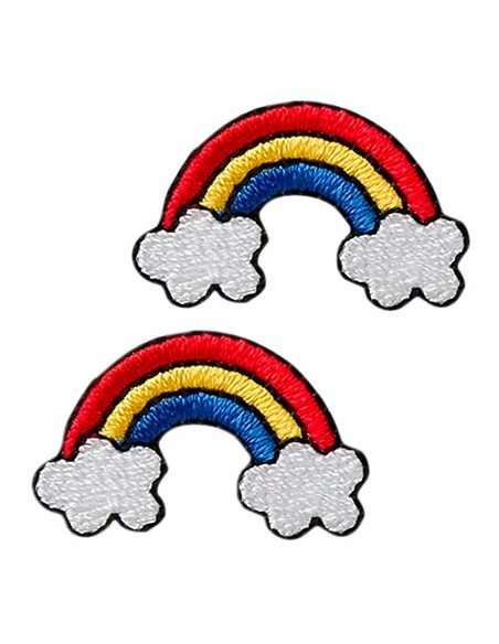 Applicatie, Patch, Strijkapplicatie: Regenboog klein 2 stuks