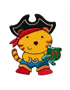 Applikation, Patch, Bügelbild: Tiger Pirat