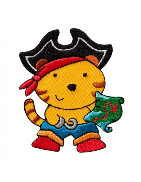 Applikation, Patch, Bügelbild: Tiger Pirat