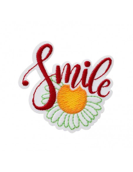 Appliques, Patch, Écusson thermocollant: Patch recyclé Fleur Smile