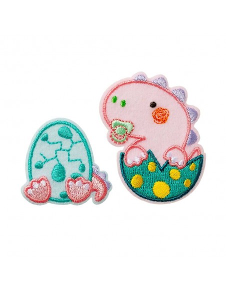 Applikation, Patch, Bügelbild: Dino Set 2tlg. Baby