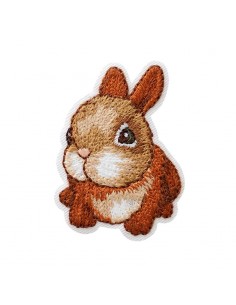Applikation, Patch, Bügelbild: Häschen braun