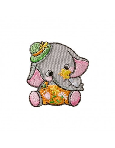 Applicatie, Patch, Strijkapplicatie: Olifant met vlinder