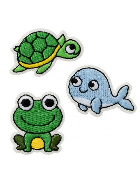 Appliques, Patch, Écusson thermocollant: Patch Recycl Monde aquatique Trio