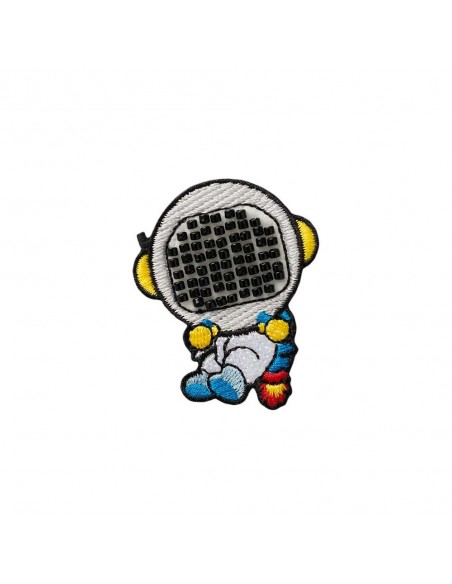 Applikation, Patch, Bügelbild: Astronaut mit Perlen