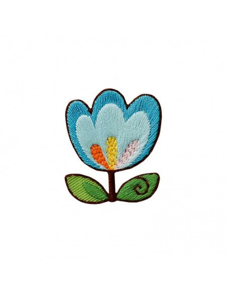 Appliques, Patch, Écusson thermocollant: Tulipe bleue