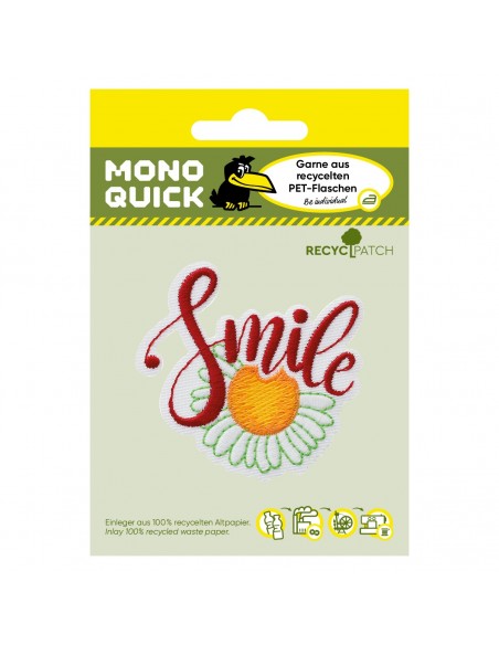 Appliques, Patch, Écusson thermocollant: Patch recyclé Fleur Smile