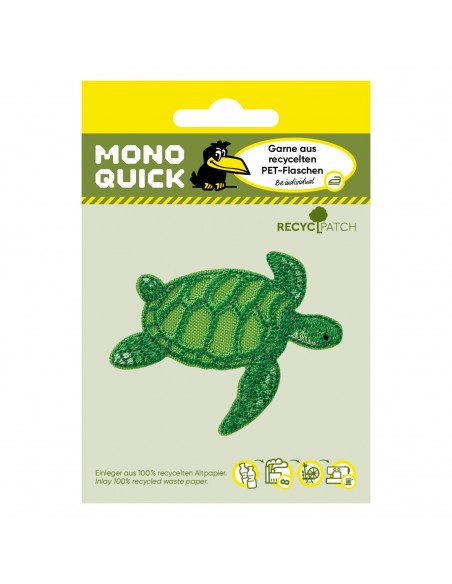 Applikation, Patch, Bügelbild: Schildkröte Recycl-Patch